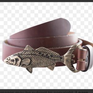 Hook + Hide Redfish Buckle Leather Belt | Brown Leather | Coastal Fishing Belt